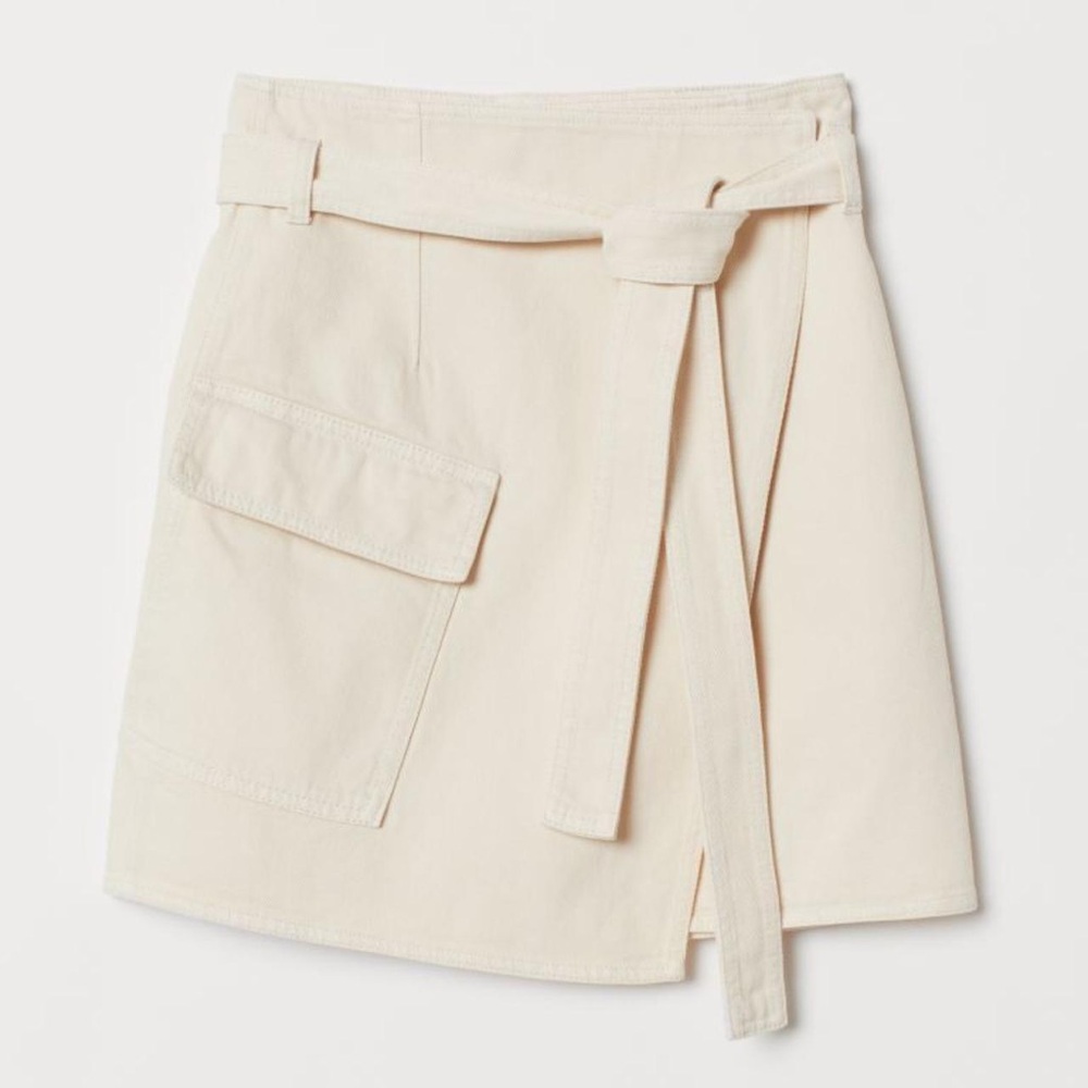 H&M Cream wrap skirt